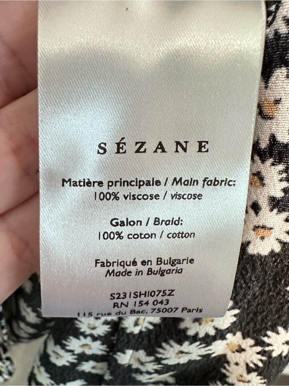 Sezane 34(2) Indira daisy print floral button short sleeve blouse softgirl retro - Picture 8 of 13